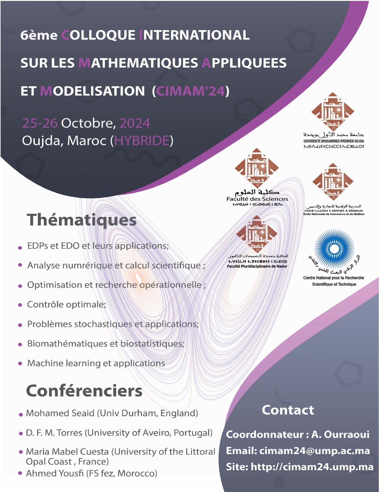 6ème colloque international sur les mathématiques appliquées et modélisation (CIMAM'24)