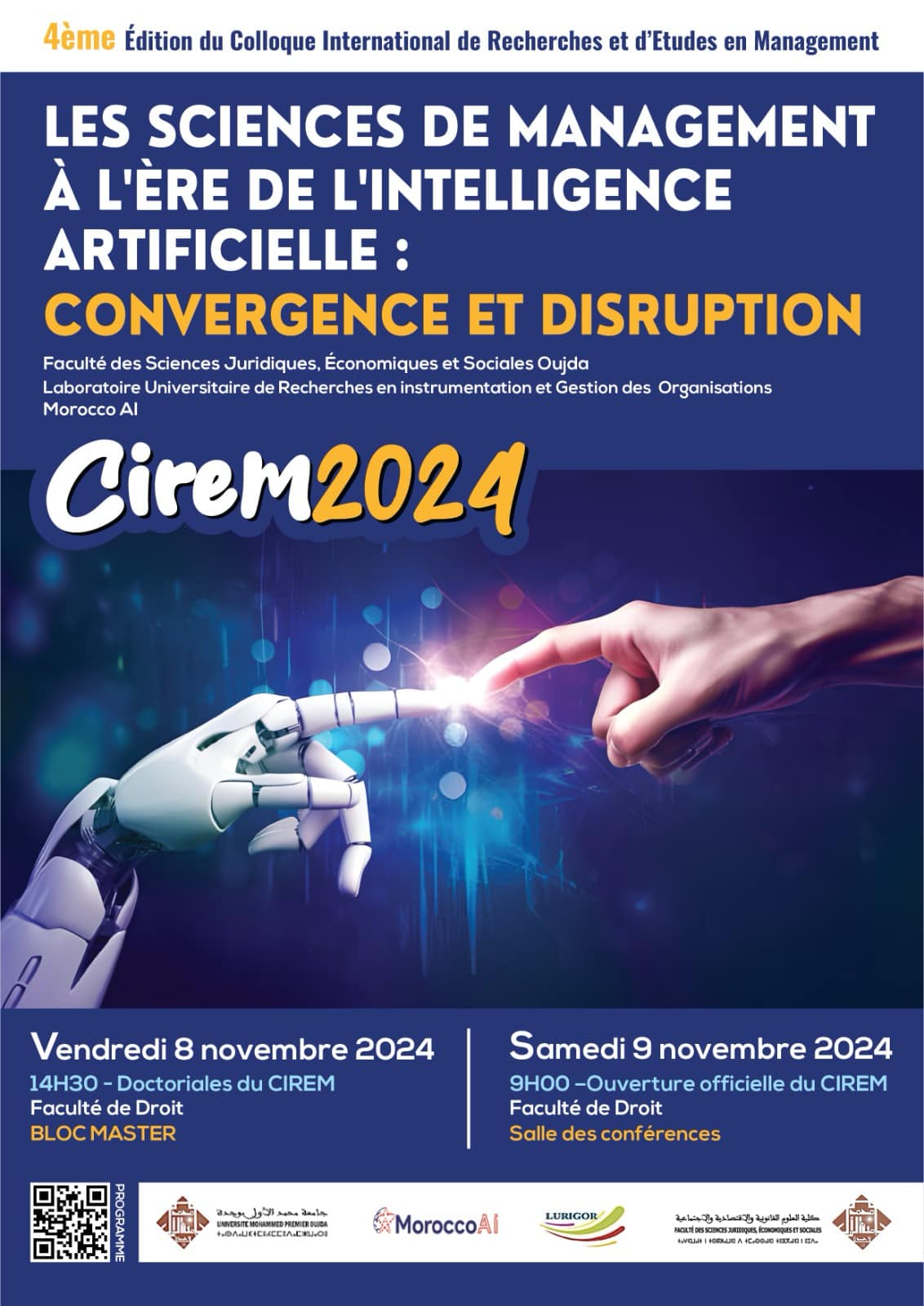 4ème édition du colloque international de recherches et d'études en management : Les sciences de management à l'ère de l'intelligence artificielle: Convergence et disruption